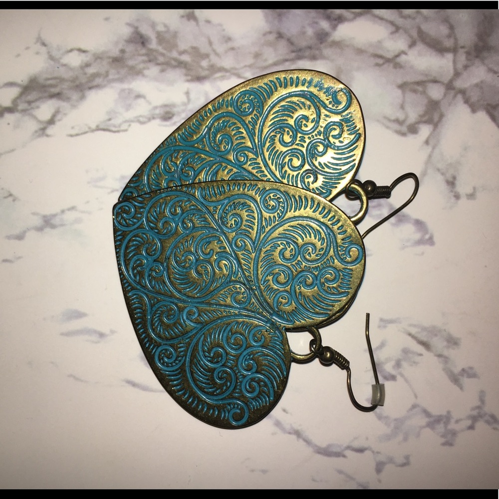 Large heart earrings